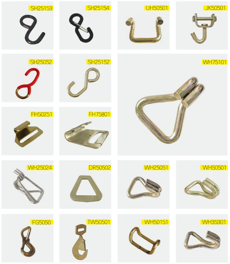 ratchet tie down with double J hook detail