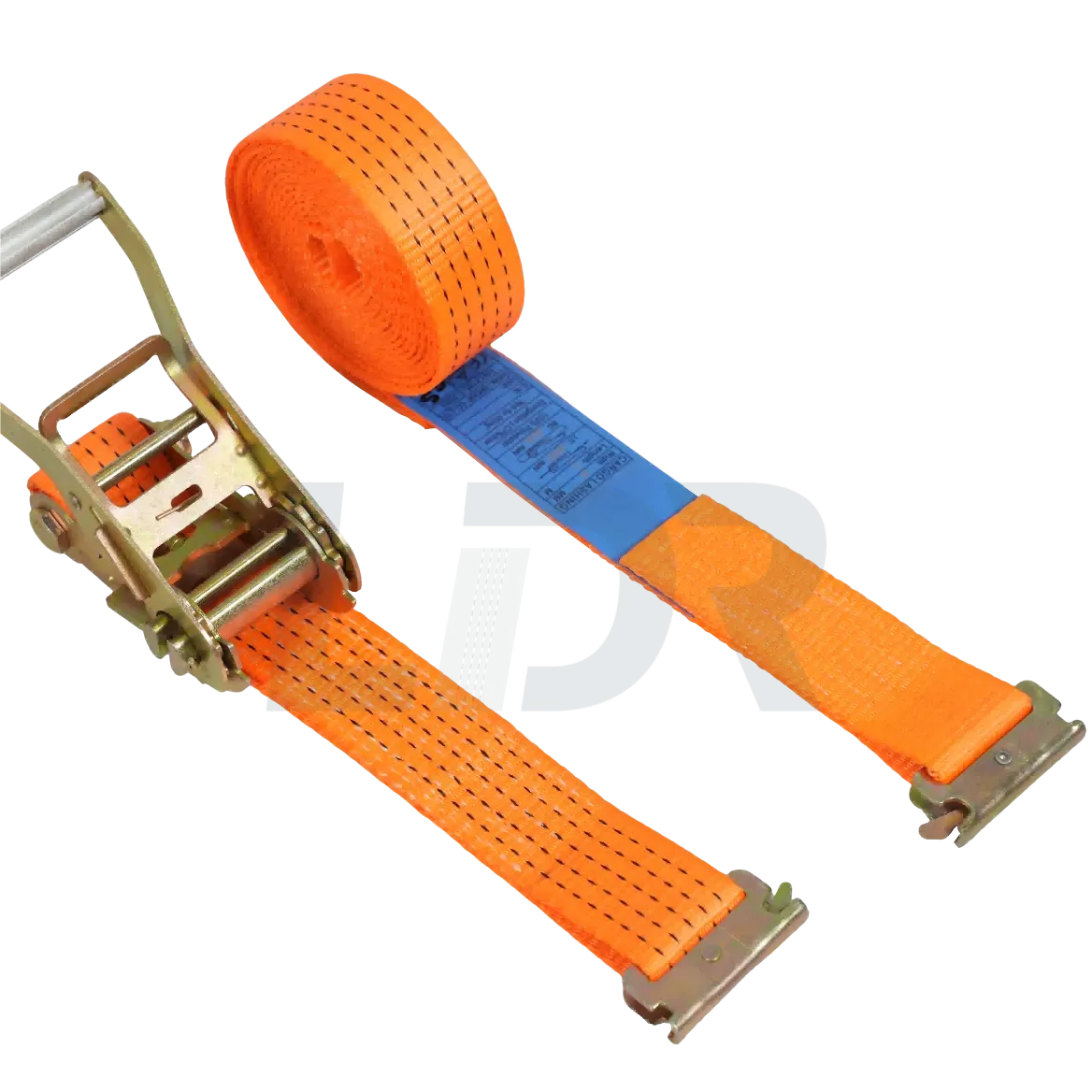 LDR Ratchet Tie Down With Flat Hook - Cargo Secure Strap for Vehicle Transport
