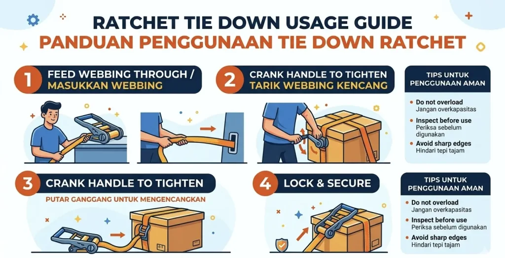Ratchet Tie Down Usage Guide Cara Pakai Straps dengan Aman & Benang