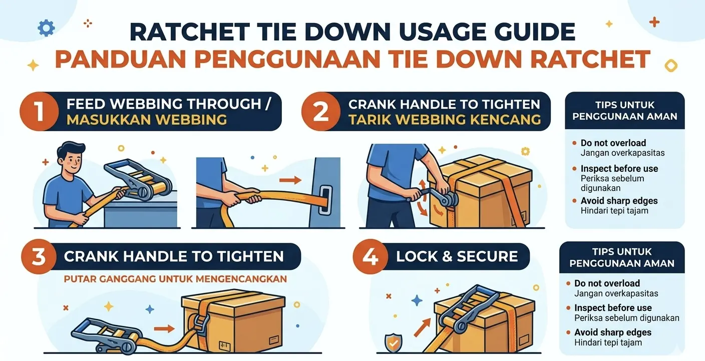 Ratchet Tie Down Usage Guide Cara Pakai Straps dengan Aman & Benang